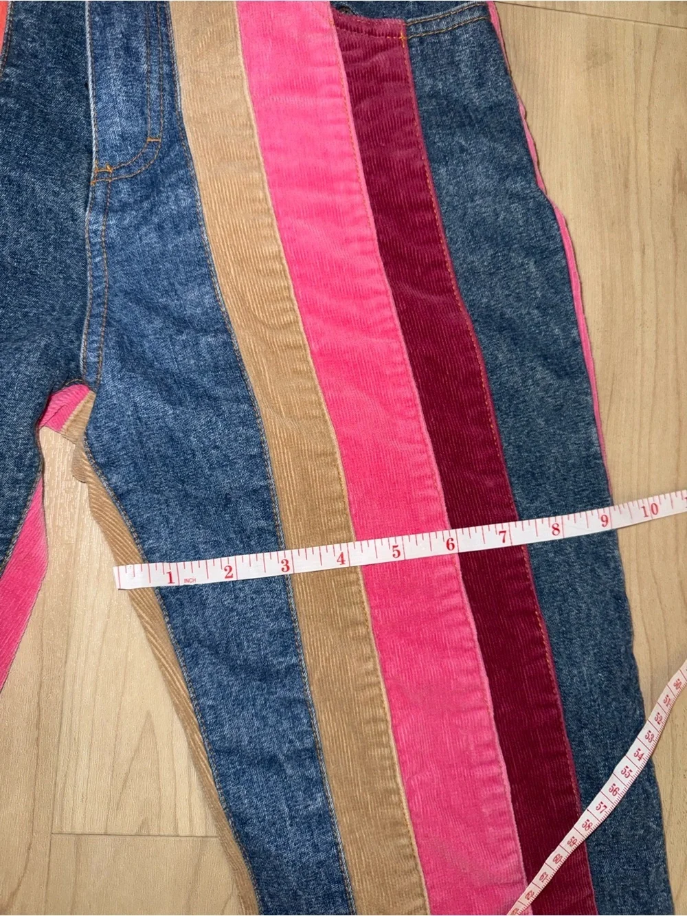 The Children's Place Multi-Color Corduroy Striped Denim Flare Pants Size 14